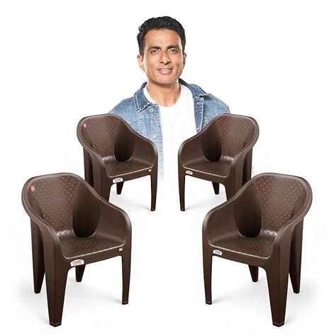 AVRO FURNITURE 9100 Plastic Chairs, Set of 4, Matt and Gloss Pattern ...