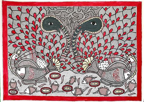 Arteastic Hand Made Hand Painted multi colour Madhubani Painting ...