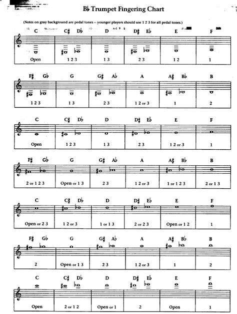 Image result for Basic Trumpet Notes