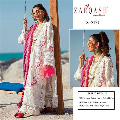 AZIZ LUXURY LAWN BY ZARQASH 2171 TO 2174 SERIES DESIGNER FESTIVE ...