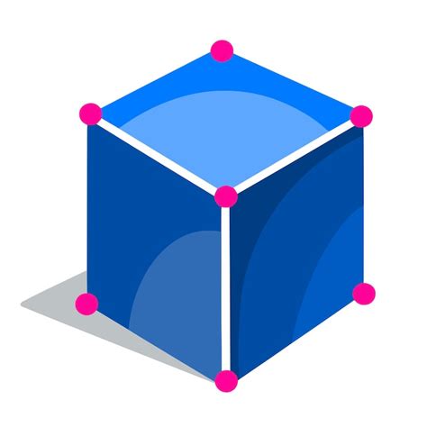 Symbol vector blue cube volumetric faces geometry | Premium Vector