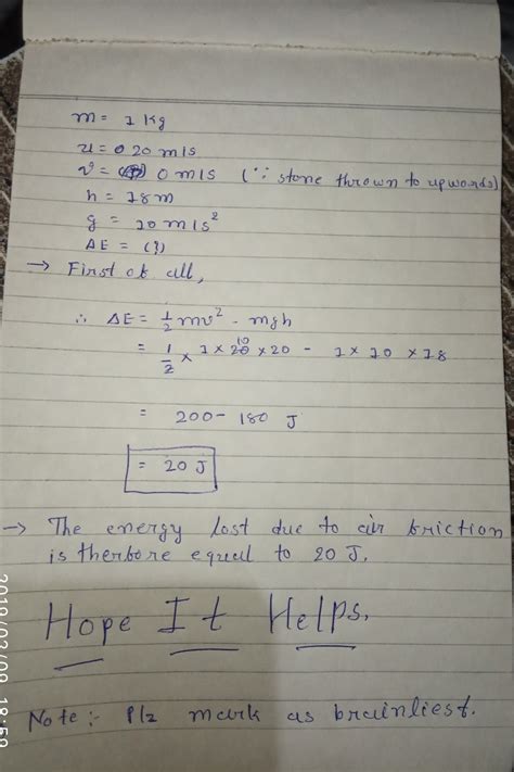 A body of mass 1 kg is thrown upwards with a velocity of 20 m/s. It ...