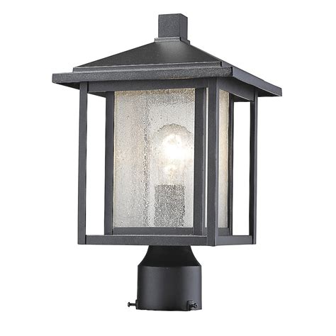 Z-Lite Aspen 14.75-in Black Traditional Outdoor Light Post Lantern ...