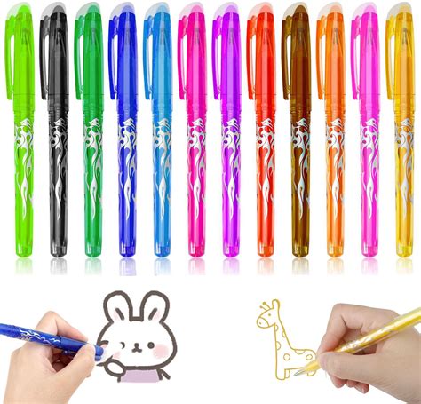 Teokantz 8 PCS Erasable Pens Colourful, 0.5mm Rub Out Pens, Erasable ...