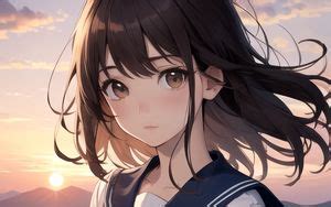 Wallpaper anime, schoolgirl, uniform, girl hd, picture, image