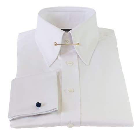 White Slim-Fit Pin Collar Shirt from Edward Sexton | Shirts, Mens ...