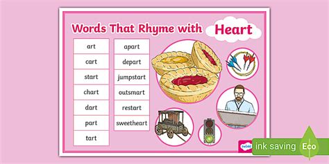 Words That Rhyme with Heart Word Mat (teacher made) - Twinkl
