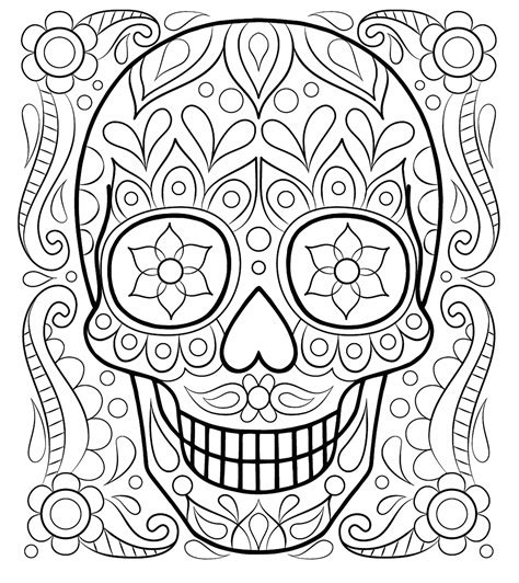 Pinto Dibujos: Calavera de azucar del el día de los muertos para colorear