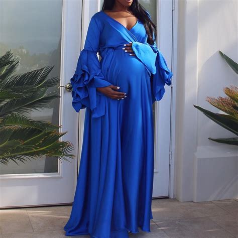 Baby Blue Maternity Gown - Captions Cute Viral