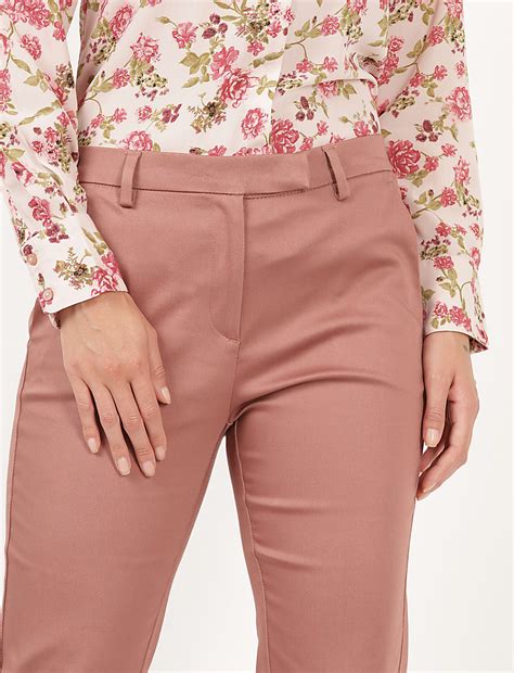 Buy Cotton Mix Plain Slim Fit Trouser at Marks & Spencer