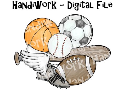 Baseball Basketball Football Soccer and Track PNG File - Etsy