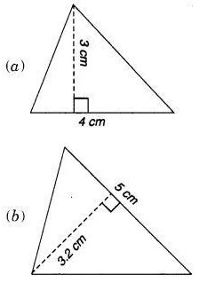 Find the area of each of the following triangles : - CBSE Class 7 Maths ...