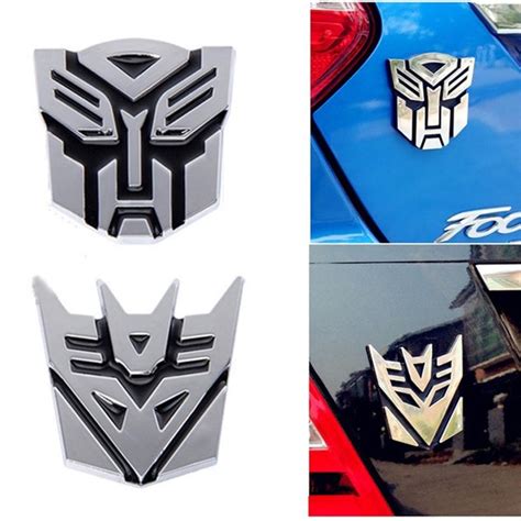 3D Transformer Deception Metal Sticker Decal Silver (7x7 cm) – Kaarr
