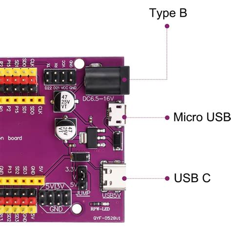 Buy 38 Pin ESP32 GPIO Expansion Board with Type-C USB and Micro USB ...
