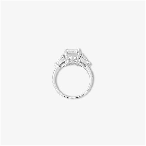 Square Cut CZ Studded Silver Ring