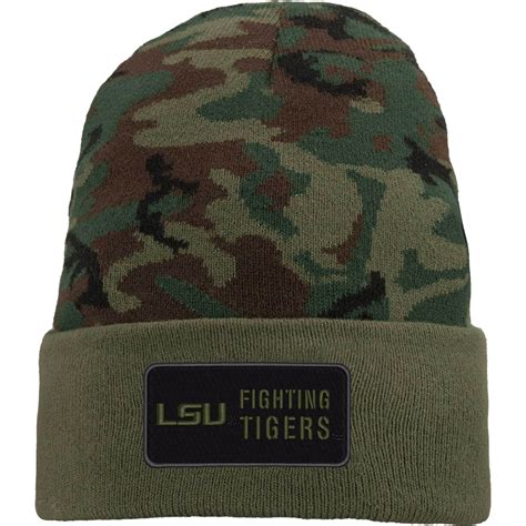 Men's Nike Camo LSU Tigers Military Pack Cuffed Knit Hat