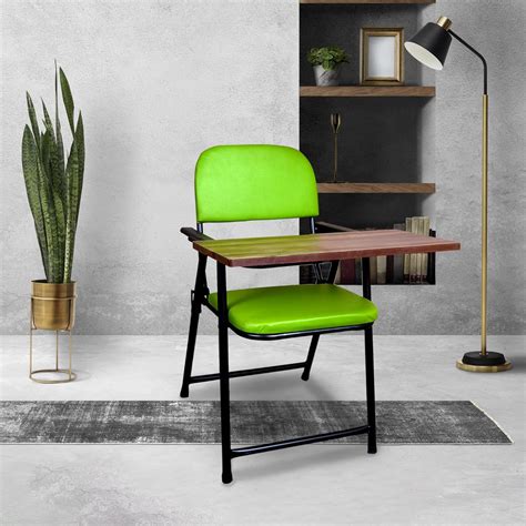 FURNIMAX Adjustable Desk Chair with Writing Pad | Foldable Study Chair ...