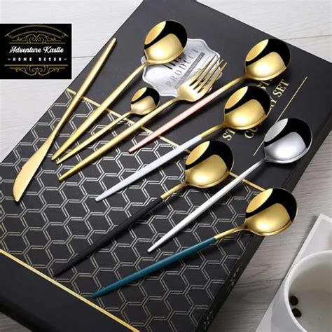 Gold Silverware Stainless Steel Cutlery Set | Home Decor Items ...