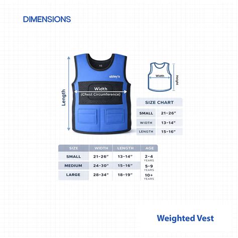 Abley’s Weighted Vest for Kids | 2lb and 3lb Removal Weights | Blue