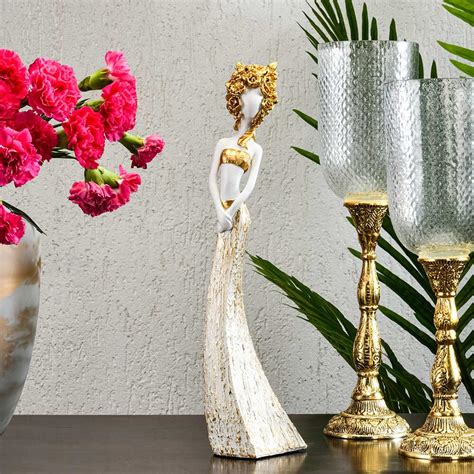 Buy @home Lady Posing Decorative Polyresin Showpiece Decoration, Office ...