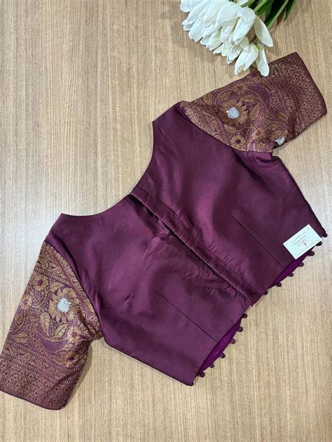 Maroon Silk Blouse with Banarasi Border