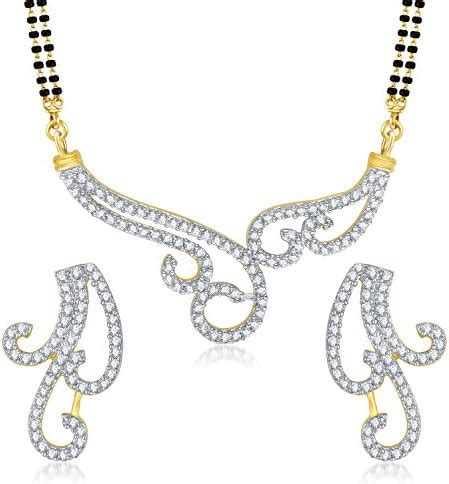 Buy VK Jewels Wavy Gold And Rhodium Plated Alloy Mangalsutra set with ...