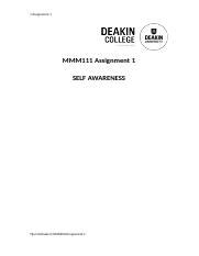 Reading list.pdf - 06/08/21 MMM111 - Intrapersonal Skills | Deakin ...