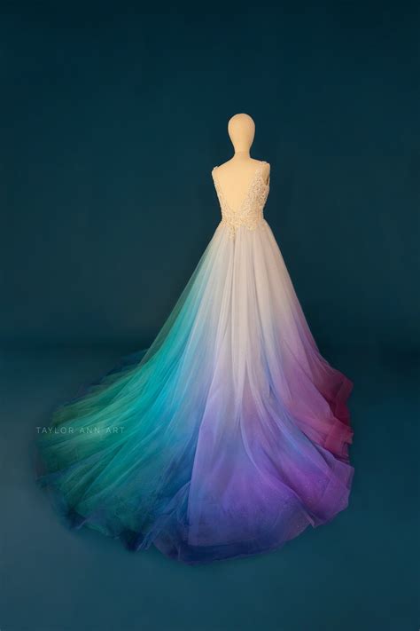 Pin on Wedding dresses etc | Dye wedding dress, Rainbow wedding dress, Dip dye wedding dress
