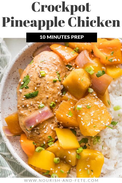 Crockpot Pineapple Chicken - Nourish and Fete