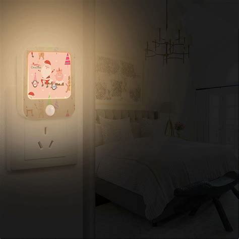Buy Happy Santa Claus Deer Night Light Plug Into Wall Merry Christmas ...