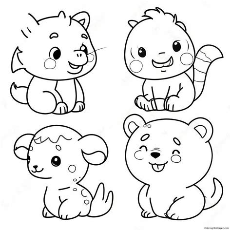 Cute Animals Coloring Page (29844-23585)
