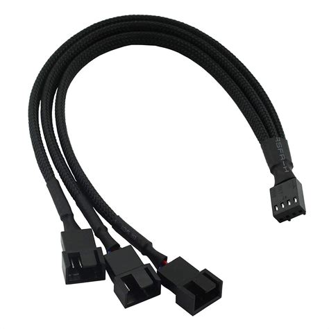 DAHSHA 4 Pin PWM Splitter Cable Female to 3/4 Pin Adapter Sleeved ...