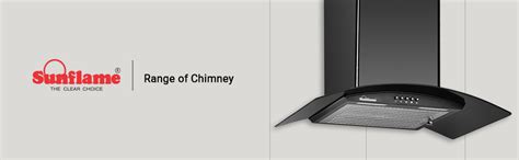 Sunflame 60 cm 1100 m³/hr Curved Glass Chimney For Kitchen, 1 Baffle ...