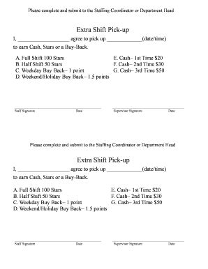 Extra Shift Pick Up - Thetrilogyfoundation.org - Fill and Sign ...
