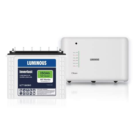 Luminous Inverter with Battery (Icon 1600 Pure Sine Wave 1400VA 12 Volt ...