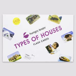hungry brain Types of Houses Flashcards 24 real image cards for kids ...