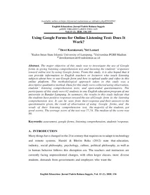 Fillable Online Using Google Forms for Online Listening Test: Does It ...