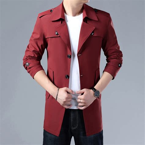 Red Trench Coat Men
