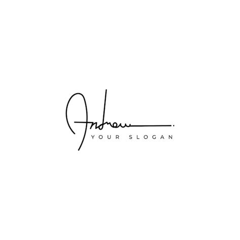 Design vectoriel du logo de la signature du nom d'Andrew | Vecteur Premium