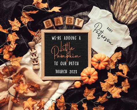 Halloween pregnancy announcement digital fall baby announcement digital ...