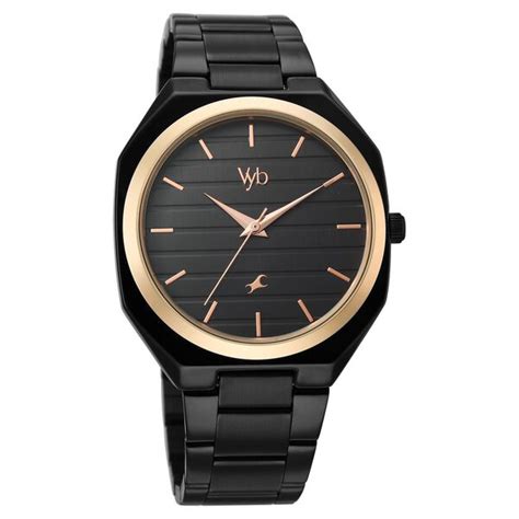 Buy Online Vyb Horizon By Fastrack Quartz Analog Black Dial Black ...