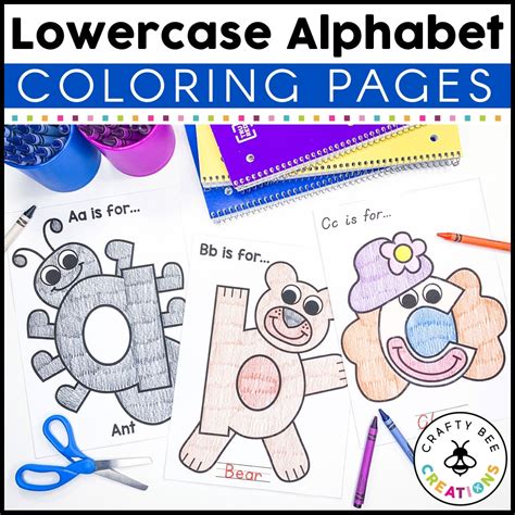 Lowercase Alphabet Coloring Pages - Crafty Bee Creations