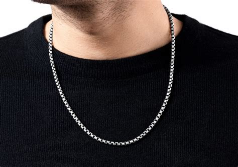 Sleek Edge 3D Silver Chain for Men | Orionz Jewels