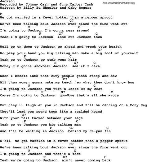 Johnny Cash song: Jackson, lyrics and chords