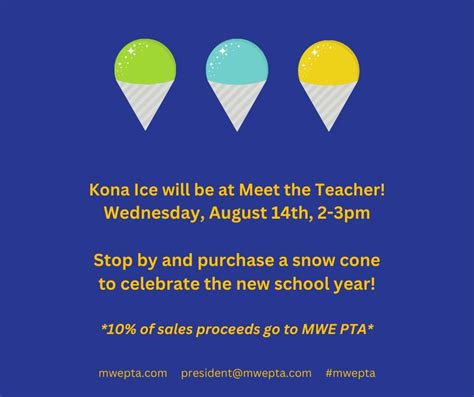 Kona Ice at Meet the Teacher, Meadow Wood Elementary SBISD, Memorial ...