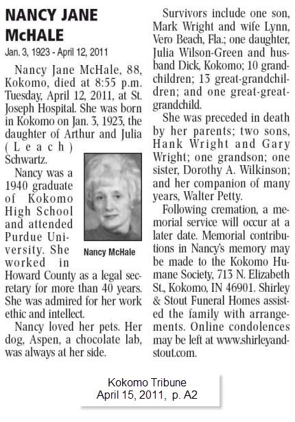 2011 Kokomo Tribune Obituaries - Kokomo, In