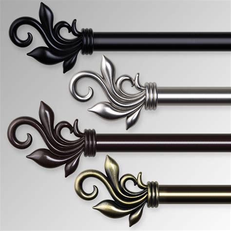 Adalia Steel Single Decorative Curtain Rod Set