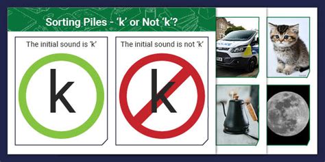 Reinforcing Sounds: 'k' Initial Letter Sorting Activity