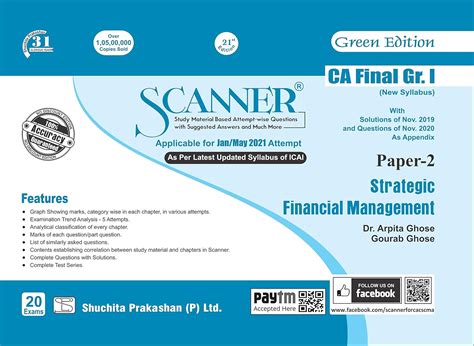 Buy Scanner CA Final Group-I (New Syllabus) Paper-2 Strategic Financial ...