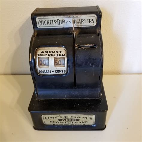 Uncle Sams 3 Coin Register Bank Counter Vintage Black Metal WORKS - Etsy